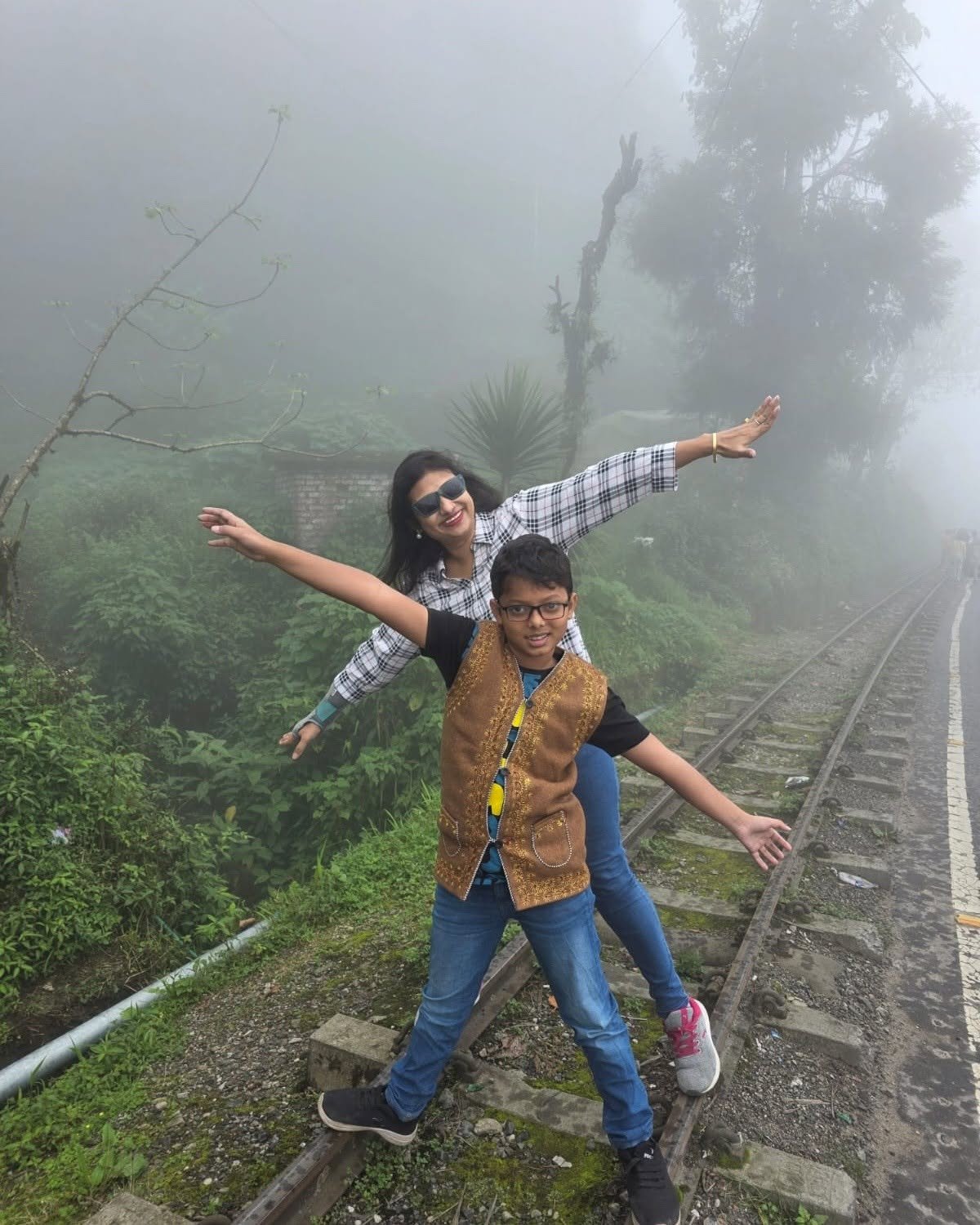 Travelers hiking in the mountains
